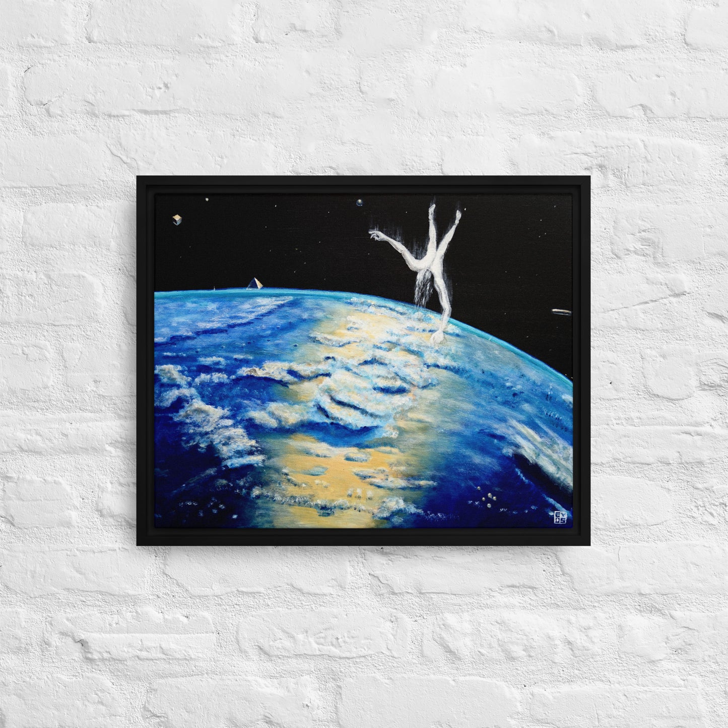 "Freefall" Framed Canvas Print