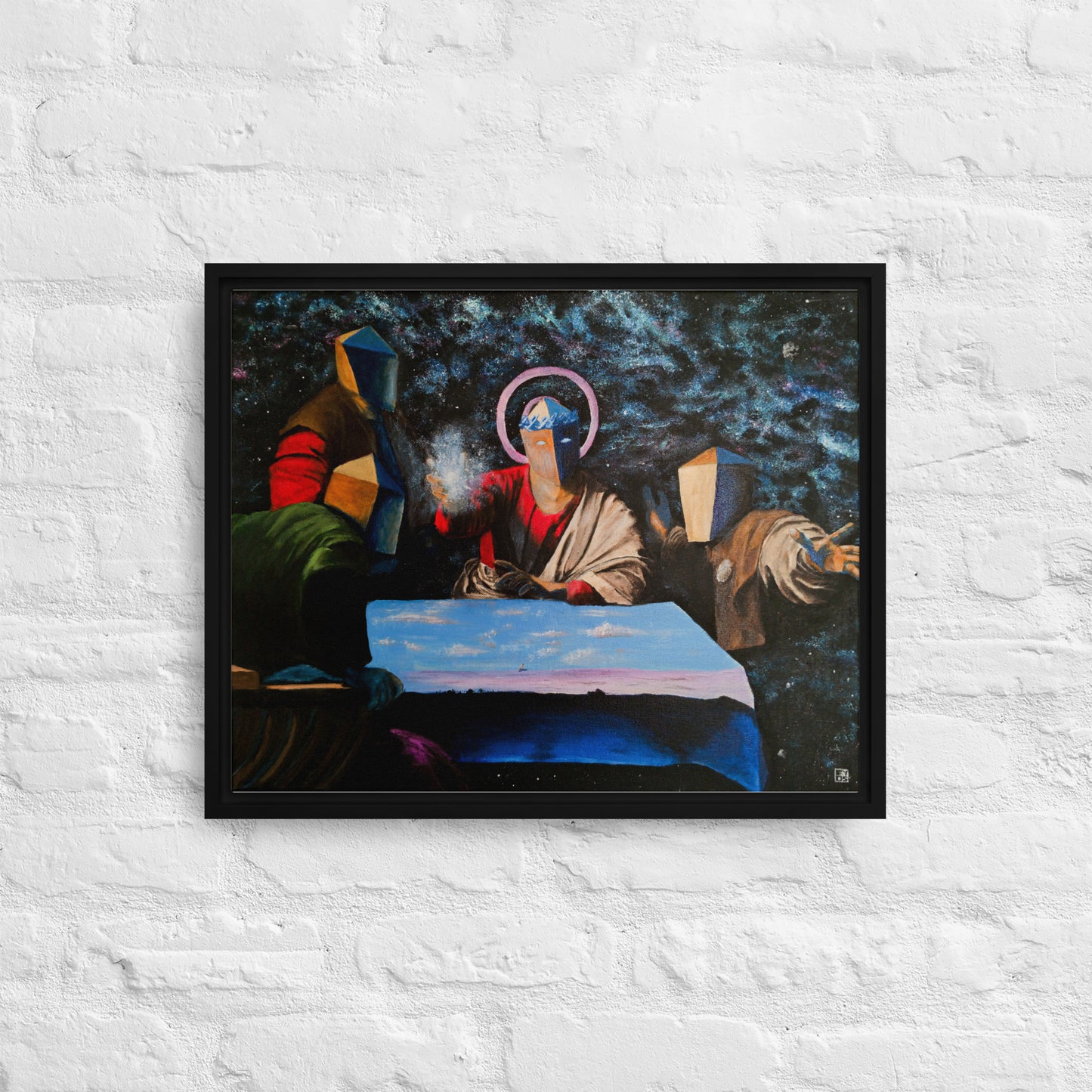"Supper At Creation" Framed Canvas Print