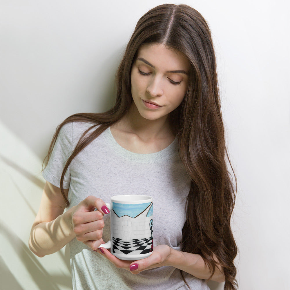 "Psyche" White glossy mug