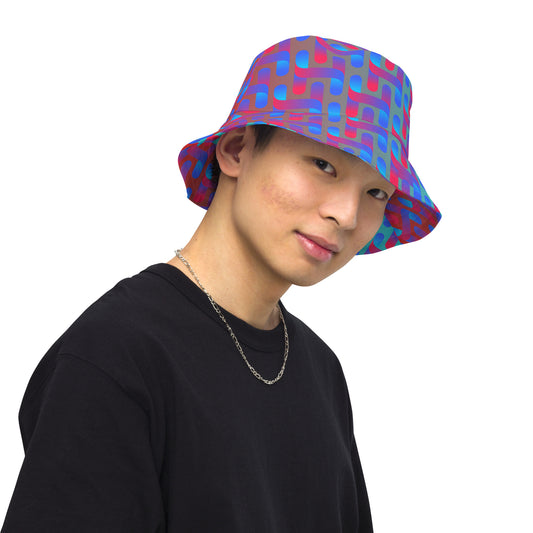 Meta Pattern Reversible bucket hat