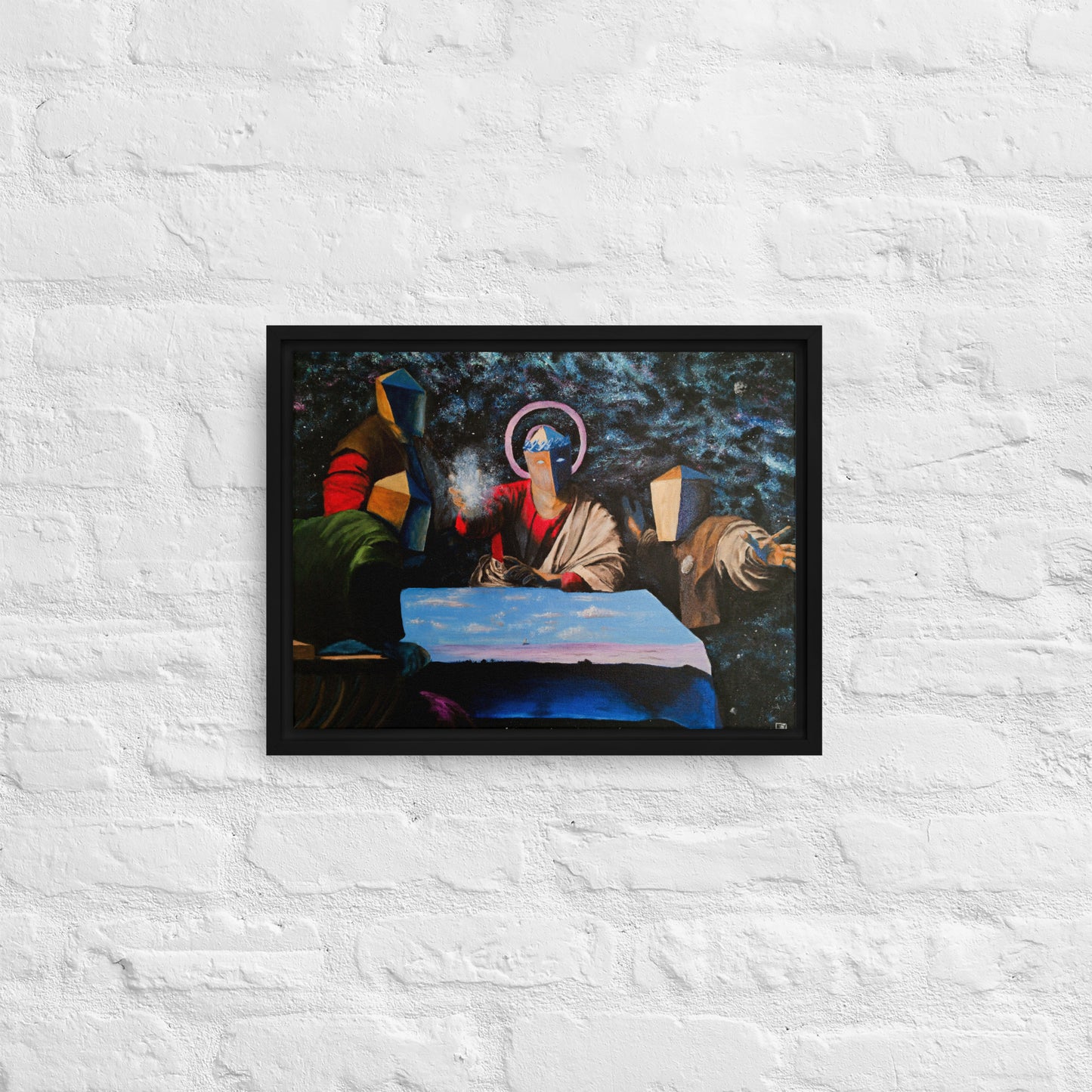 "Supper At Creation" Framed Canvas Print