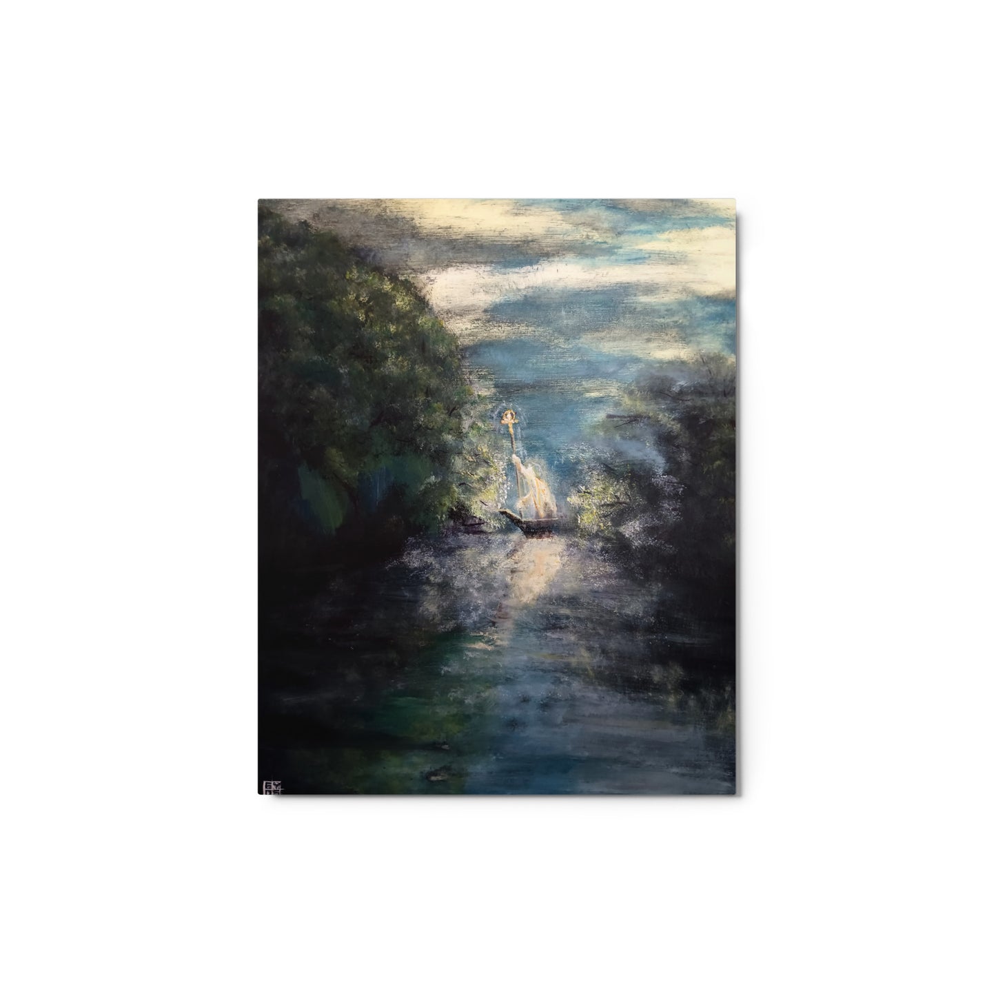 "The Ferry of Spirit River" Metal Print