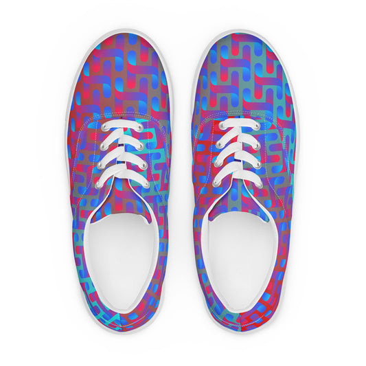Meta Pattern Men’s Lace-up Canvas Shoes
