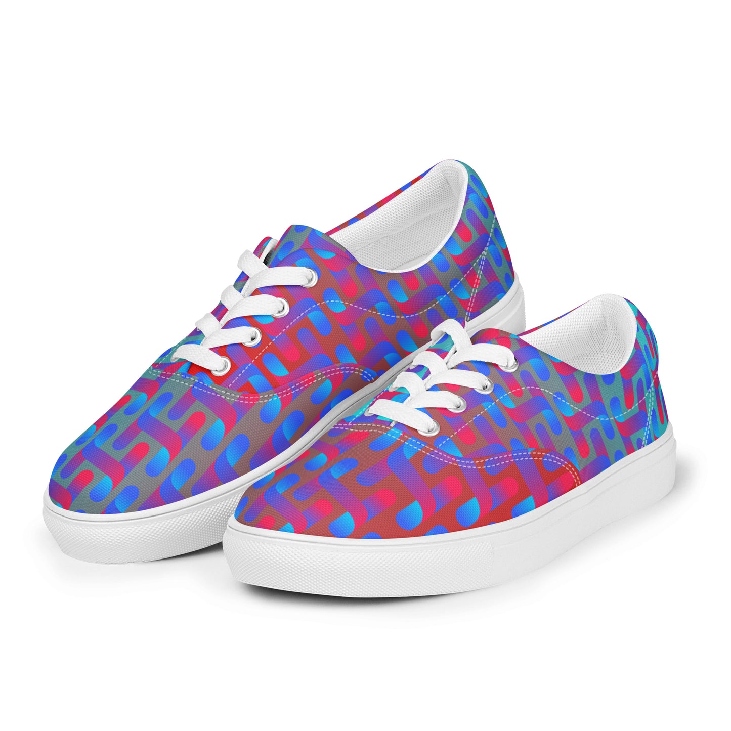 Meta Pattern Men’s Lace-up Canvas Shoes