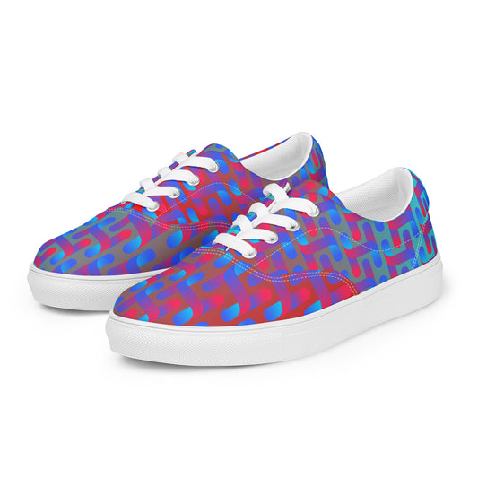 Meta Pattern Men’s Lace-up Canvas Shoes