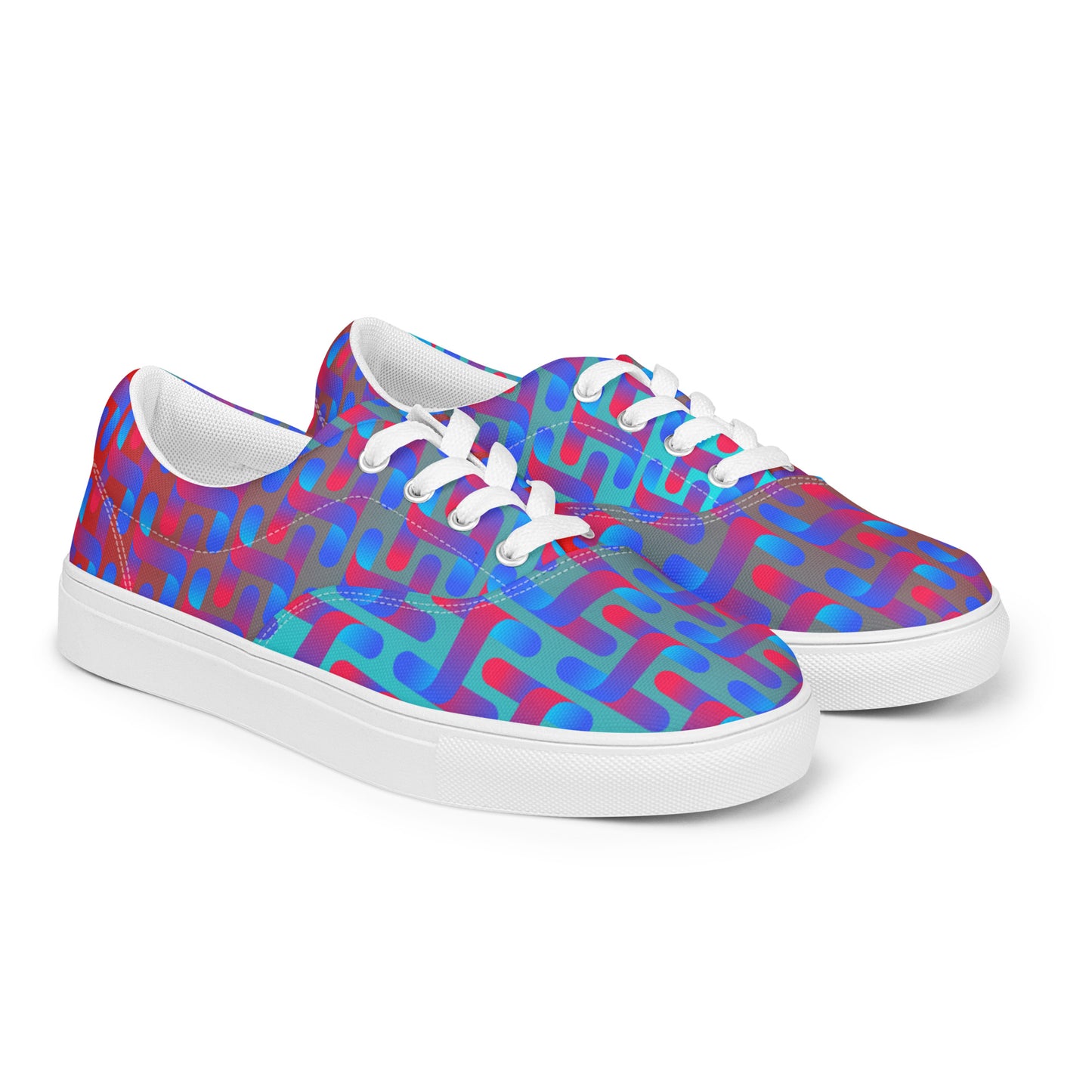 Meta Pattern Men’s Lace-up Canvas Shoes