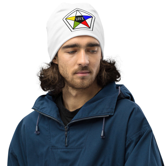 Love Star Print Beanie