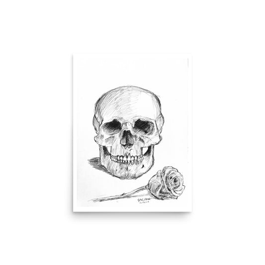 "A Skull and Rose" Print