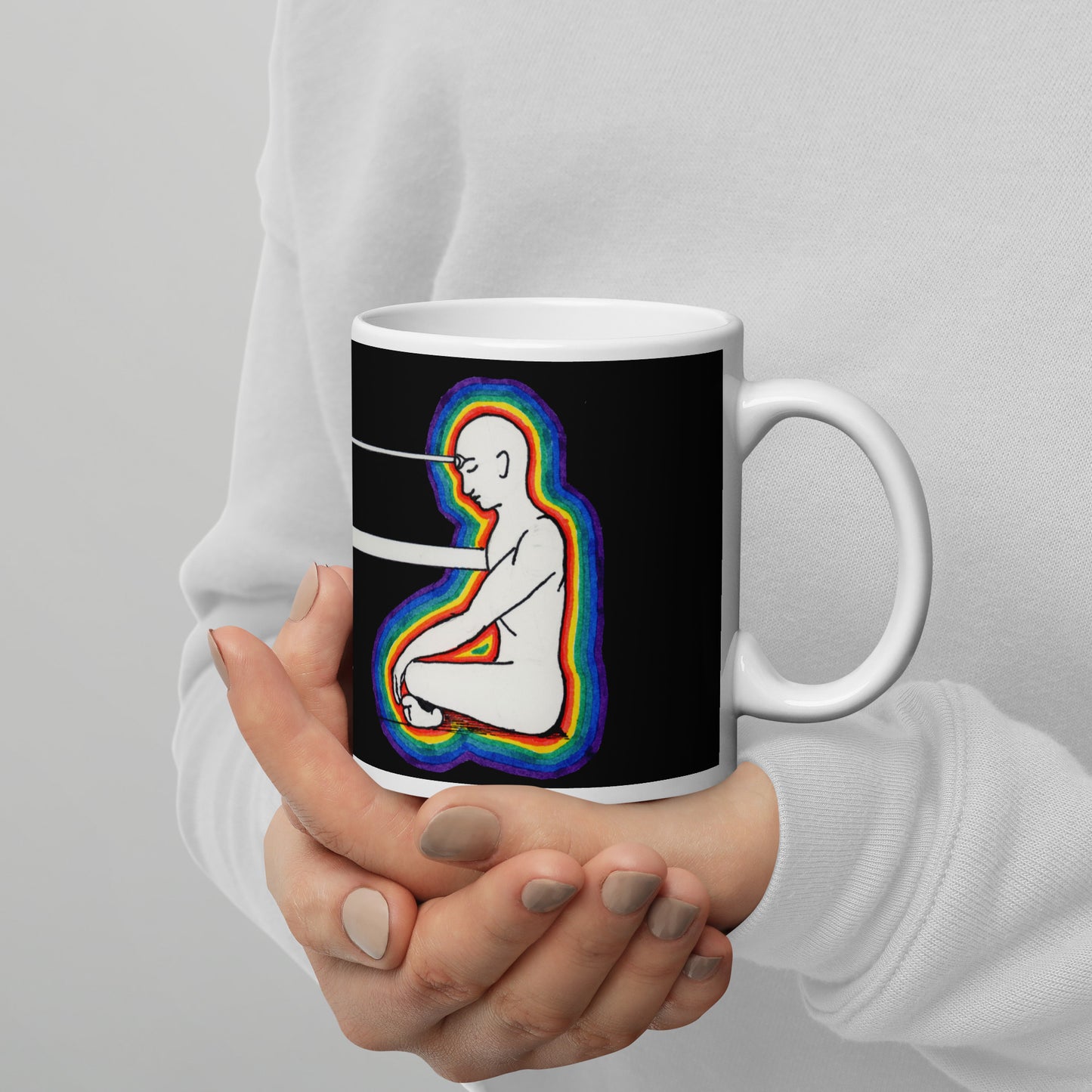 "Reflections of Khet and Ka" White glossy mug
