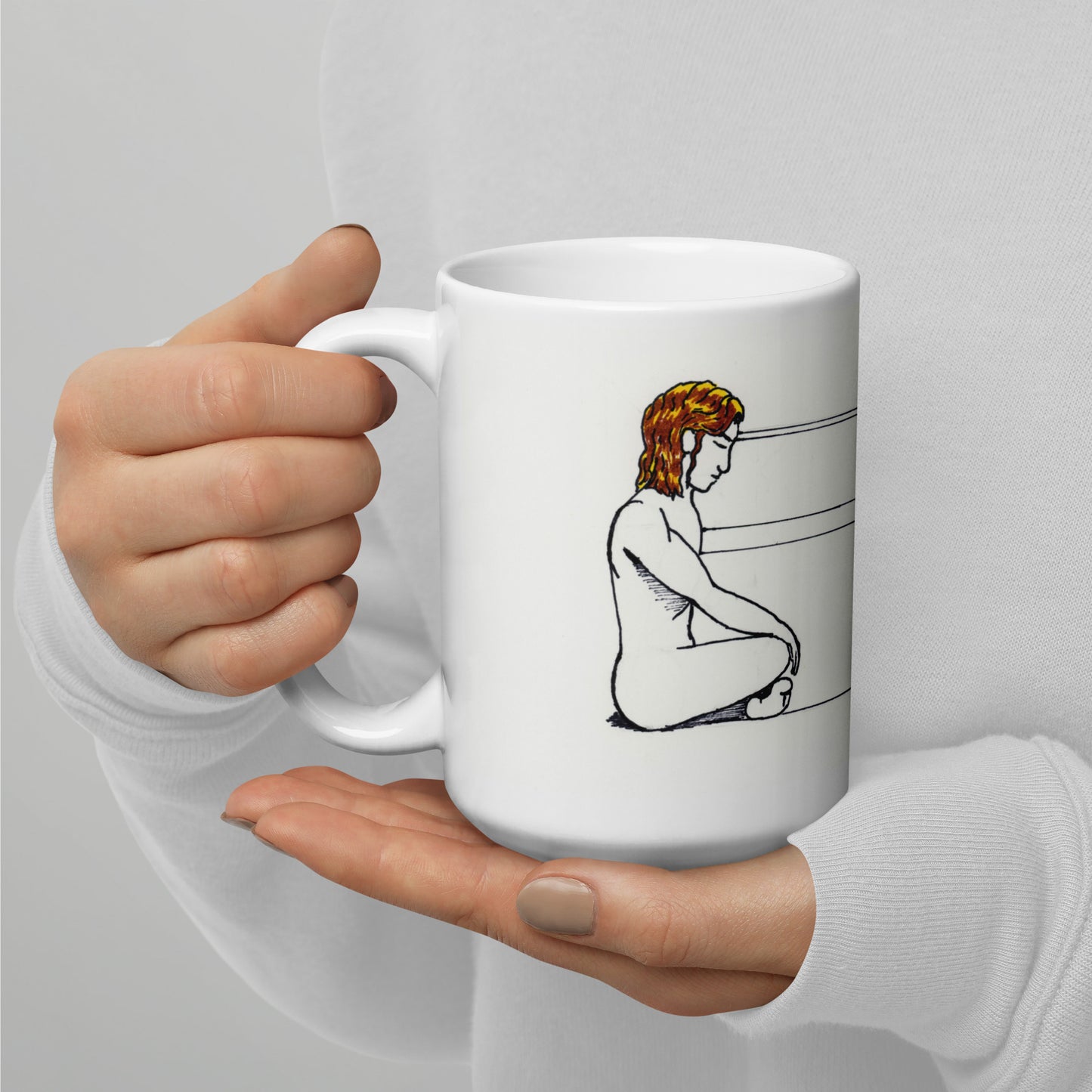 "Reflections of Khet and Ka" White glossy mug