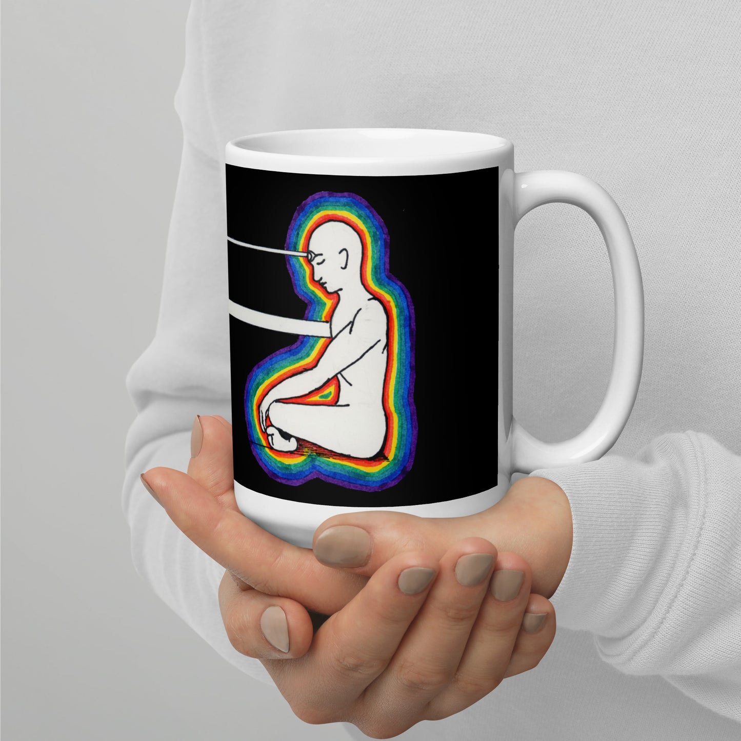 "Reflections of Khet and Ka" White glossy mug